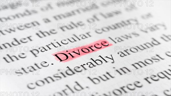 Close up divorce contract