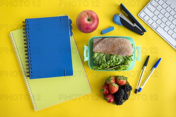 Copybooks lunchbox stationery table