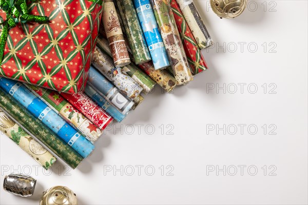 Several rolls of wrapping paper
