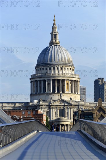 Millennium Bridge and St Paul's Cathedral in London