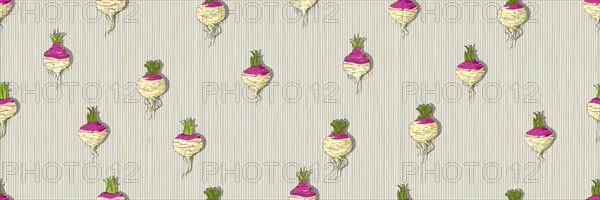 Hand drawn turnip seamless pattern