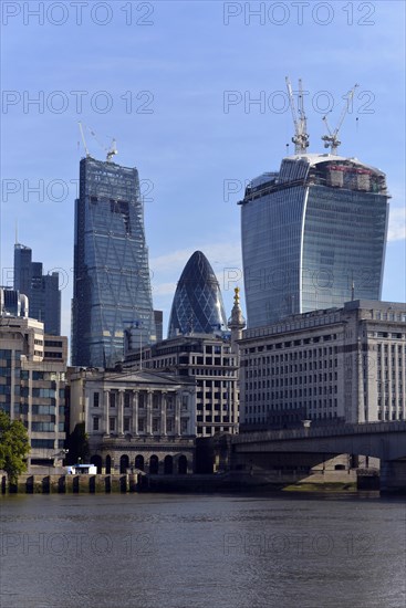 View of the banking district with new skyscrapers