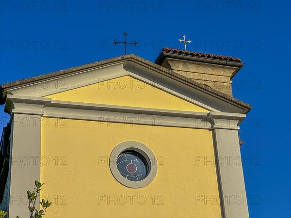 Beautiful Small Church from Medieval Against Blue Clear Sky in a Sunny Day in Castello