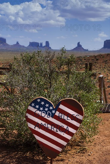 Patriotic decoration at Monument Valley