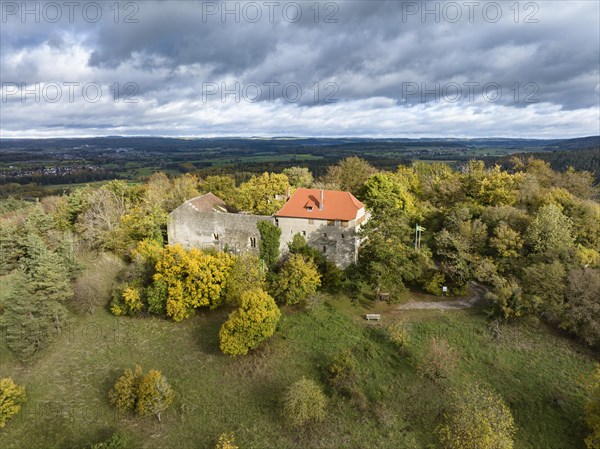 Aerial view of the castle Friedingen