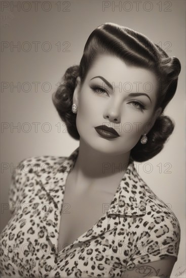 Portrait of a pinup rockabilly sensual woman ai generated high res picture