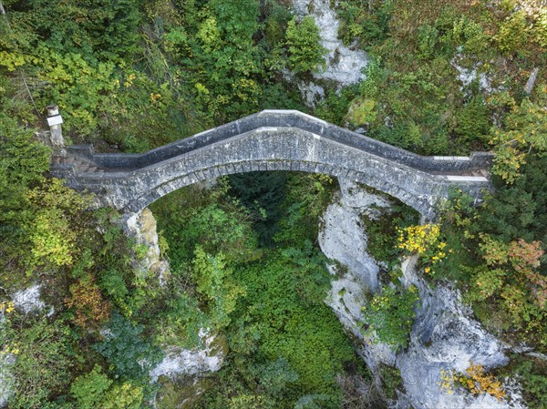 Aerial view of the arch bridge built in 1893