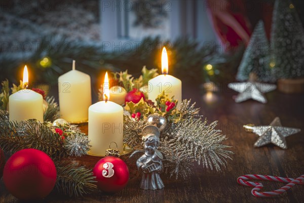 Advent wreath in front of window