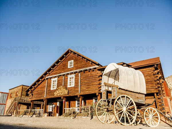 Great view of houses in western style set for movies