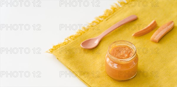 Jar with carrot puree