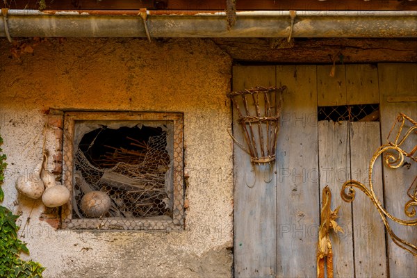 Old Beautiful Facade on an Old House in Brusino Arsizio