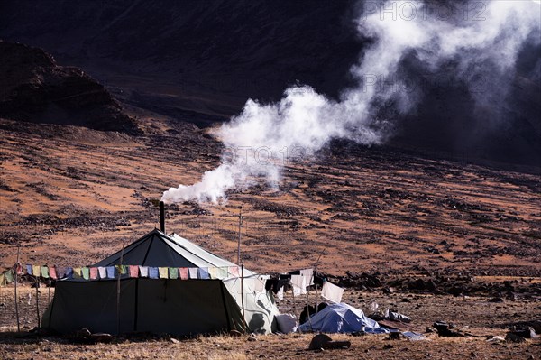 Nomad tent used by the Changpa nomads