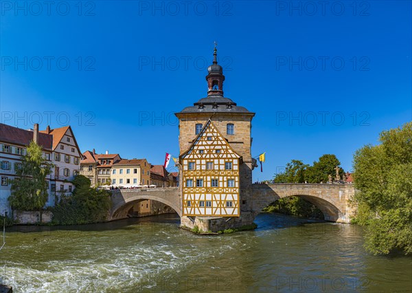 Regnitz and Old Town Hall in Bamberg