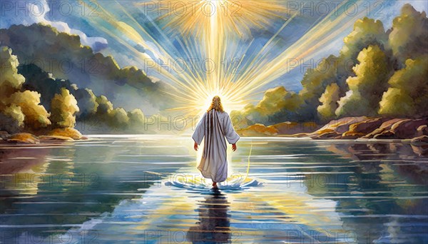 Jesus Christ walks on water