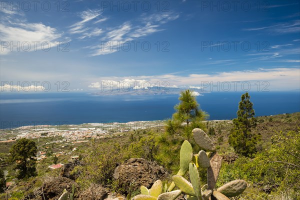 Panorama from Mirador de Chirche over Guia de Isora and Playa de San Juan to the west coast