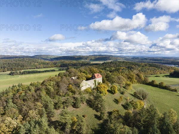 Aerial view of the castle Friedingen