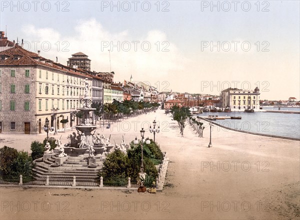 The shore and Francisco Giuseppe Fountain of Spalato