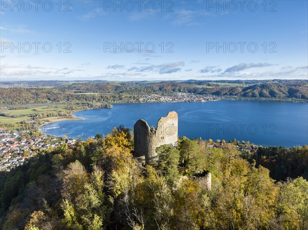 Aerial panorama of Lake Constance