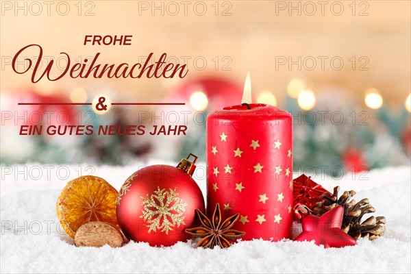 Christmas card Card with candle Merry Christmas decoration Christmas decoration for the Advent season in Stuttgart