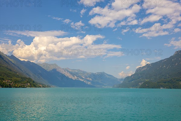 Mountain on Lake Brienz in a Sunny Day in Interlaken
