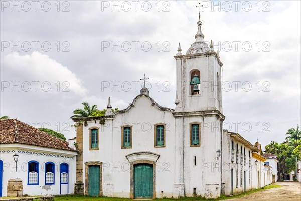 Facade of one of the most famous historic churches in the city of Paraty on the south coast of the state of Rio de Janeiro