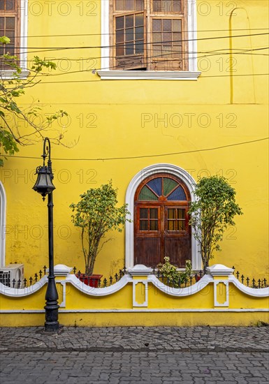 Yellow house facade