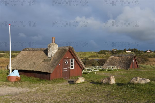 Fishermen's cottages on the former shipping channel to Ringkobingfjord