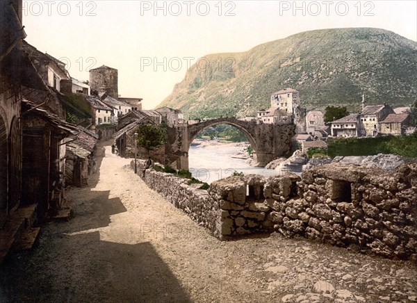 General view of Mostar with the old Narenta Bridge