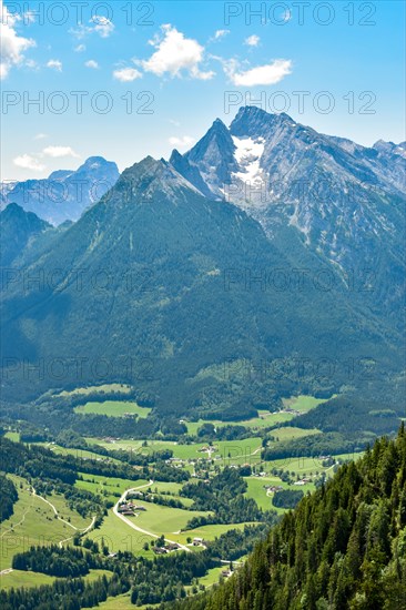 View from the Lattengebirge to the Hochkalter above the Ramsau with the rest of the Blue Ice Glacier