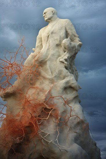 Esoteric man captured in a net of invasive blood vessels