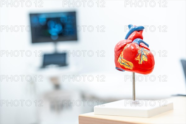 Mockup of a heart in a cardiology clinic