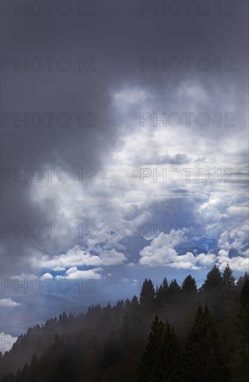 Dramatic cloudy sky on the Gerlitzen