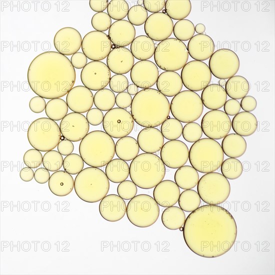 Close up abstract golden bubbles