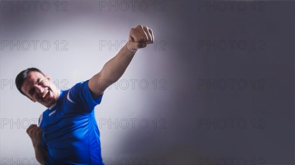 Man raising fist