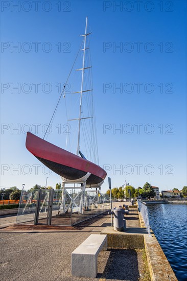 Sailing yacht Il Moro di Venezia on the Canale Candiano