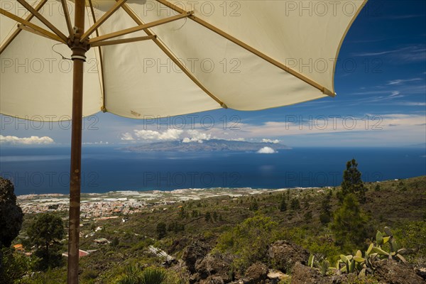 Panorama from Mirador de Chirche over Guia de Isora and Playa de San Juan to the west coast