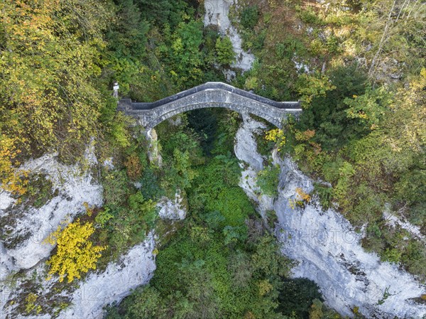 Aerial view of the arch bridge built in 1893
