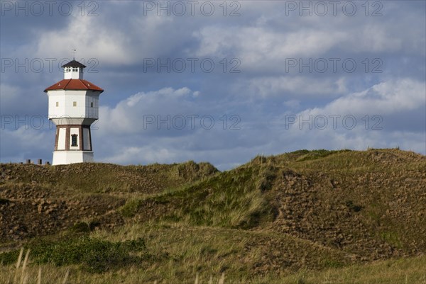 The water tower in the dune landscape of the North Sea island of Langeoog