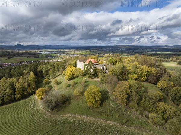 Aerial view of the castle Friedingen