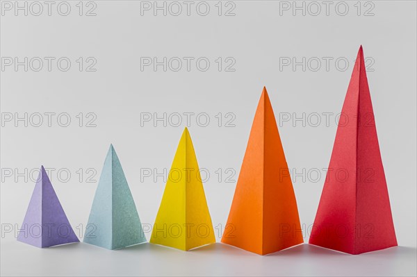 Front view multicolored growth cones