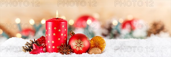 Christmas card Card with candle for Christmas decoration Christmas decoration for the Advent season Christmas season banner with text free space Copyspace in Stuttgart