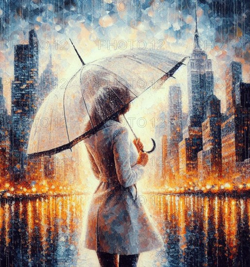 Business bossy elegant fit woman using umbrella wearing tailleur