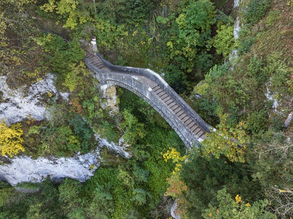 Aerial view of the arch bridge built in 1893