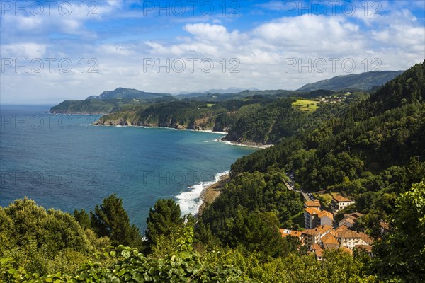 Village and cliffs