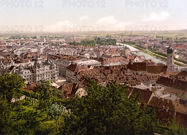 View from the Schlossberg to Graz