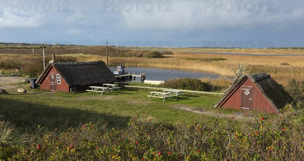 Fishermen's cottages on the former shipping channel to Ringkobingfjord