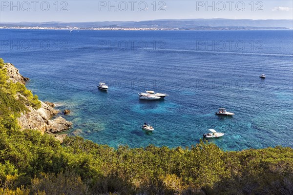 Small boats and yachts in a bay