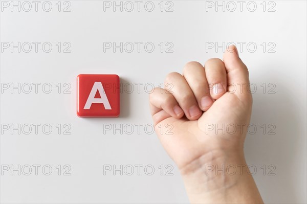 Sign language hand showing letter