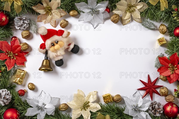 Christmas frame with fir garland