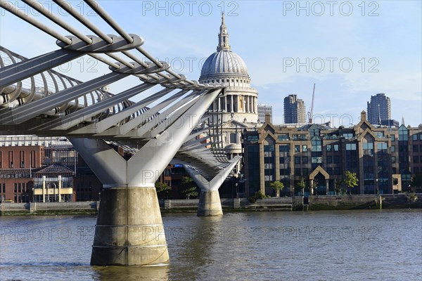 Millennium Bridge and St Paul's Cathedral in London